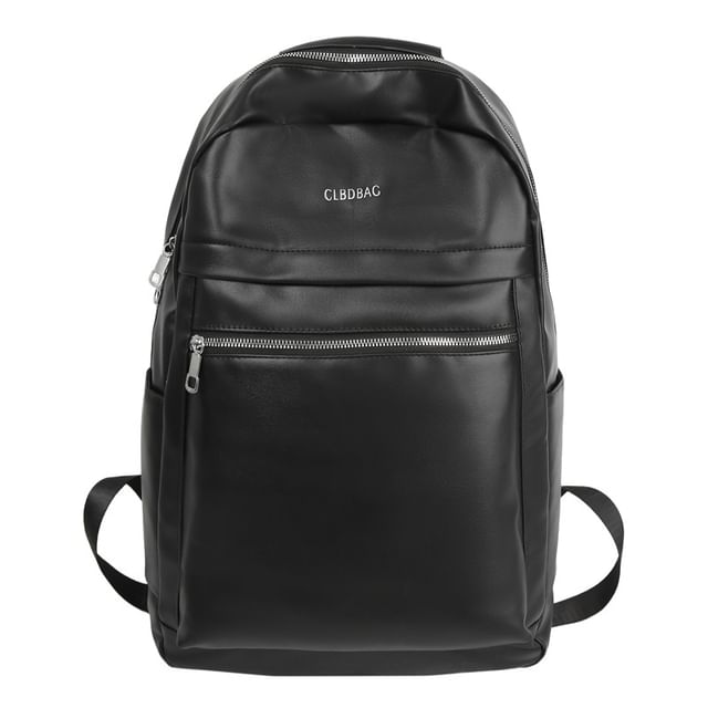 Lettering Leather Faux Backpack