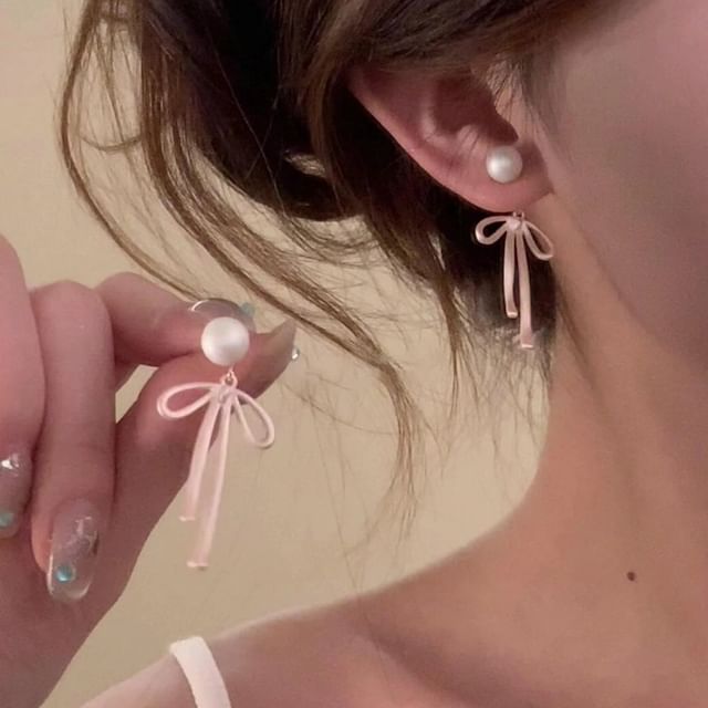 Pearl Jacket Bow Ear Faux
