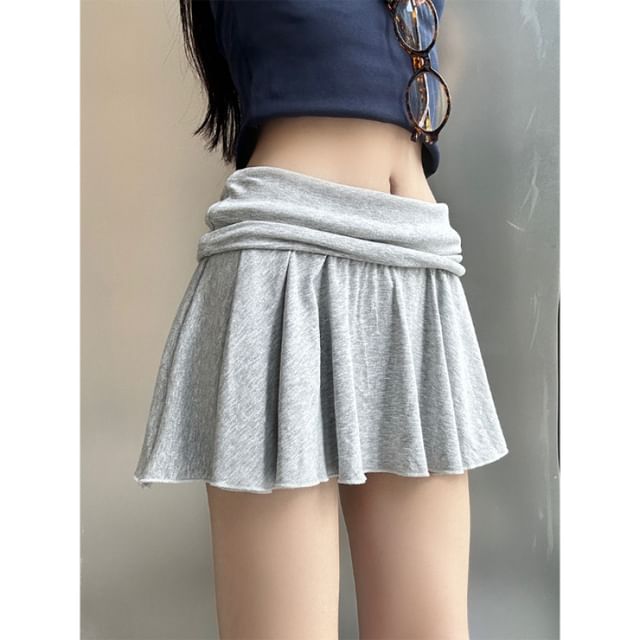 Mini Low Plain Rise Skirt