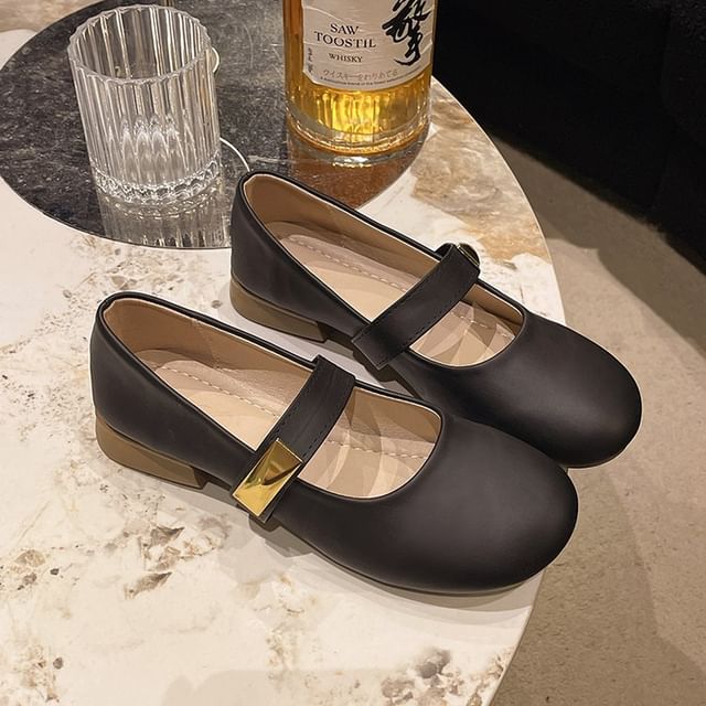 Shoes Leather Mary Jane Faux