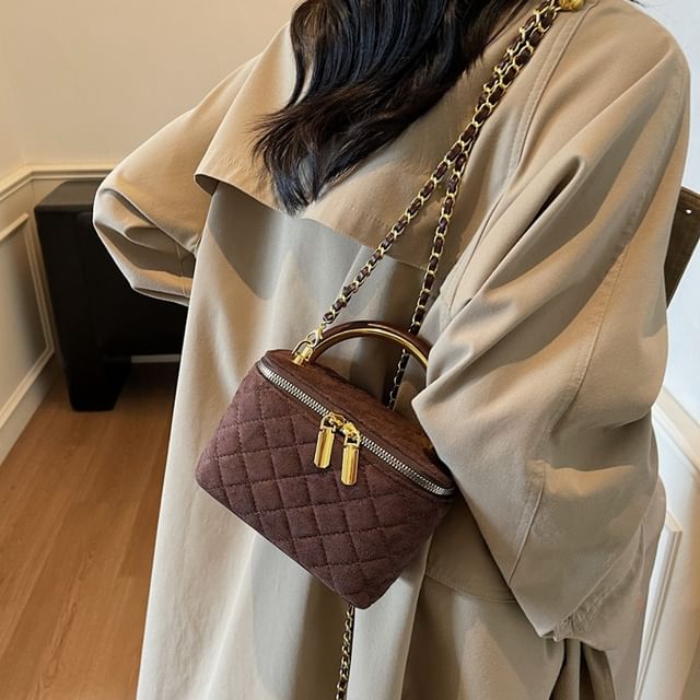 Quilted Chain Bag Strap Leather Crossbody Faux