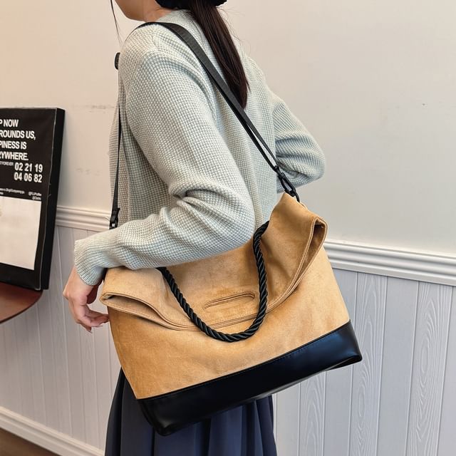 Two Faux Tote Bag Tone Suede