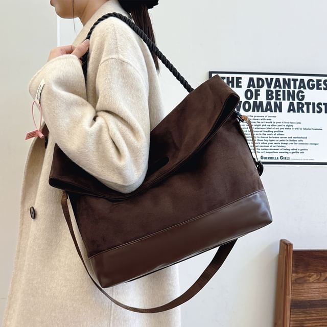 Two Faux Tote Bag Tone Suede