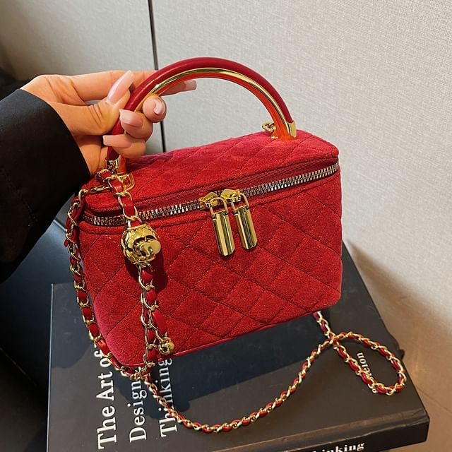 Quilted Chain Bag Strap Leather Crossbody Faux