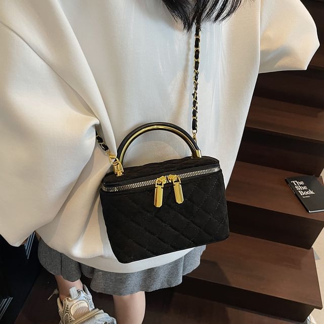 Quilted Chain Bag Strap Leather Crossbody Faux