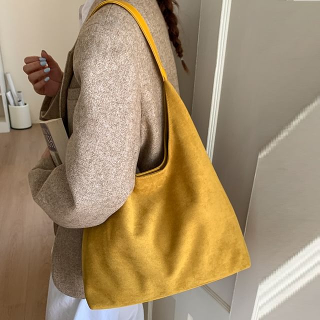 Tote Pouch Suede Bag Faux With