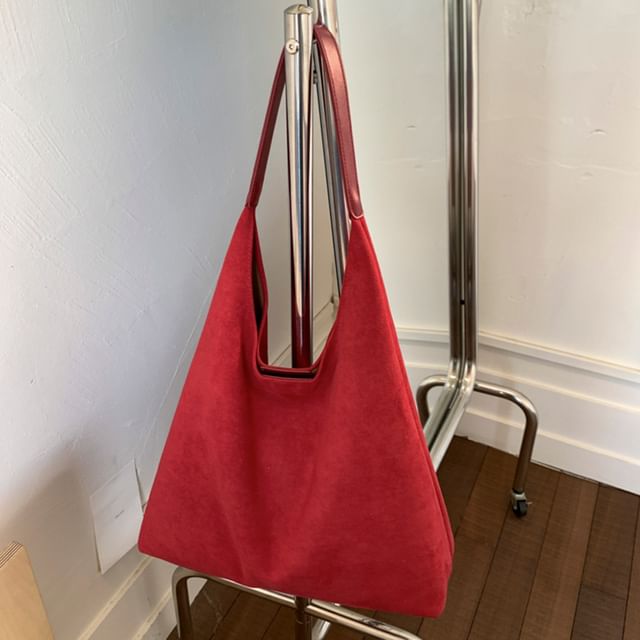 Tote Pouch Suede Bag Faux With