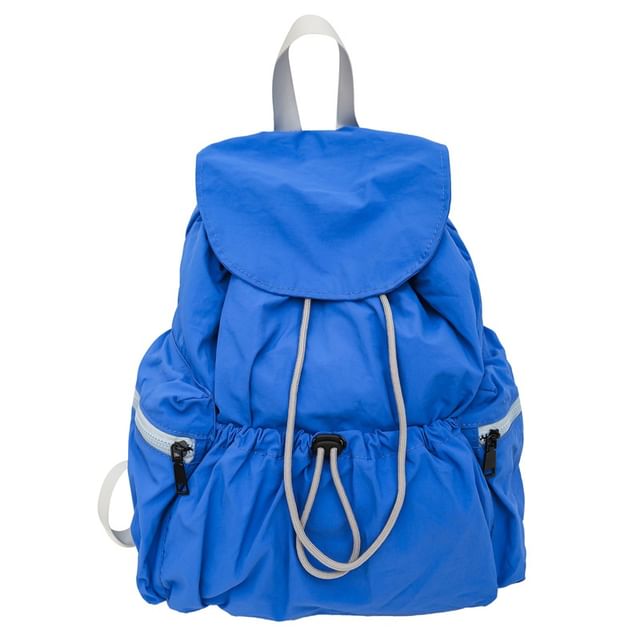 Nylon Unisex Drawstring Backpack Plain