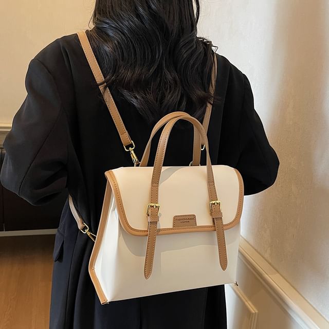 Backpack Faux Leather Flap