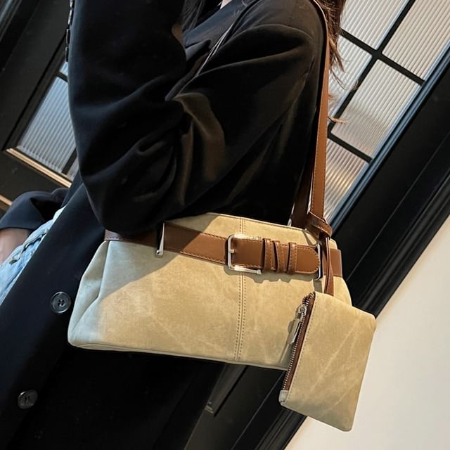 Tote Bag With Belted Pouch