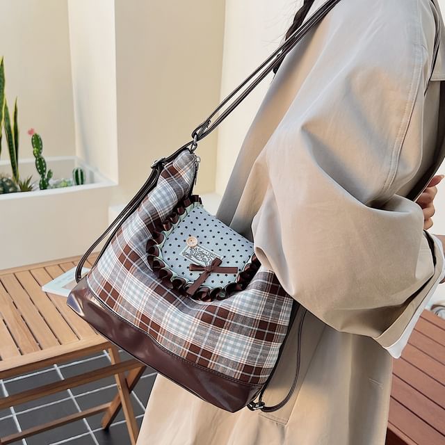 Patterned Accent Crossbody Bag Bow