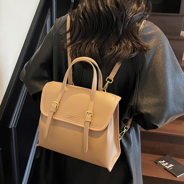 Backpack Faux Leather Flap