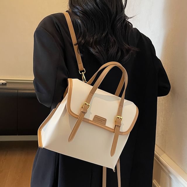 Backpack Faux Leather Flap