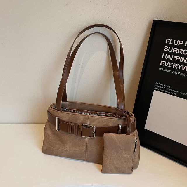 Tote Bag With Belted Pouch