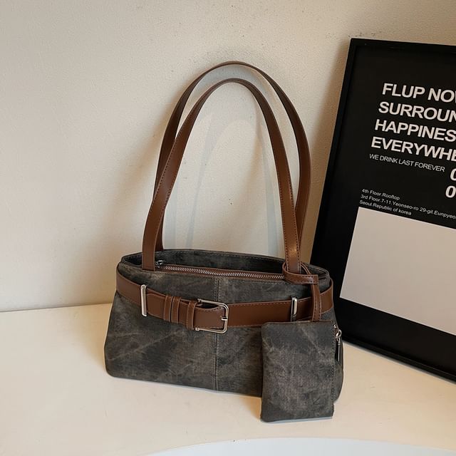 Tote Bag With Belted Pouch