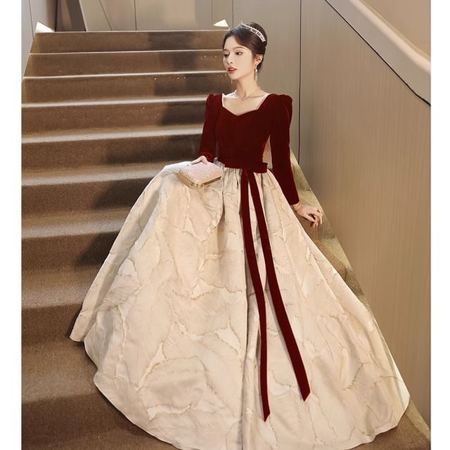 Dress Sweetheart Cocktail Evening A-Line Bow Panel Gown Designs) Neck (Various Midi Jacquard /