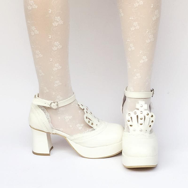 Princess Made Platform Custom SP168283 White Shoes Crown