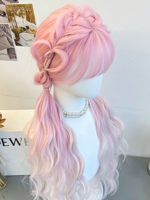 Braided Synthetic Pink With Wig Air Bangs
