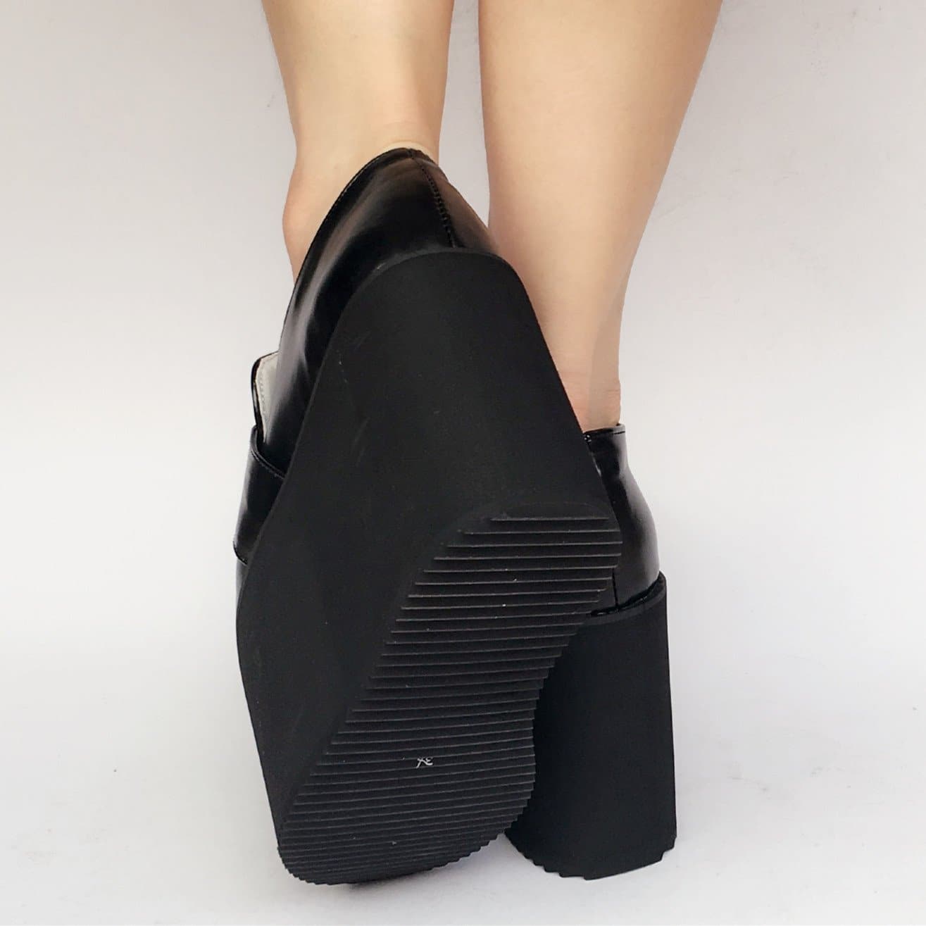 Custom Shoes SP168379 Black Made Leather Uniform Platform