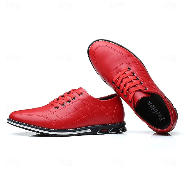 - Faux Lace-Up Quilted Blue Sneakers Leather Stylish Men's