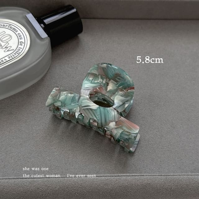 Acetate Hair Claw Clip - Bluish Green / 5.8cm