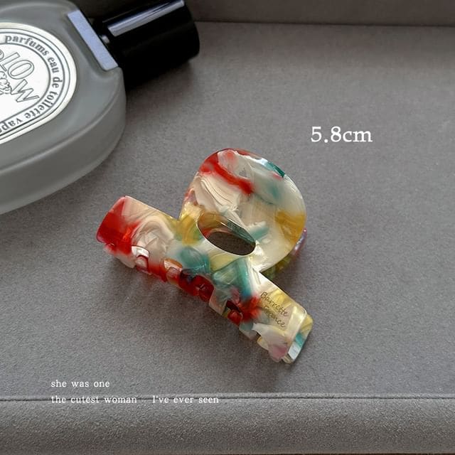 Acetate Hair Claw Clip - Red & Blue & Yellow / 5.8cm