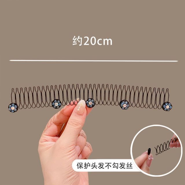 Acrylic Alloy Hair Comb (Various Designs) - 05 - Blue &