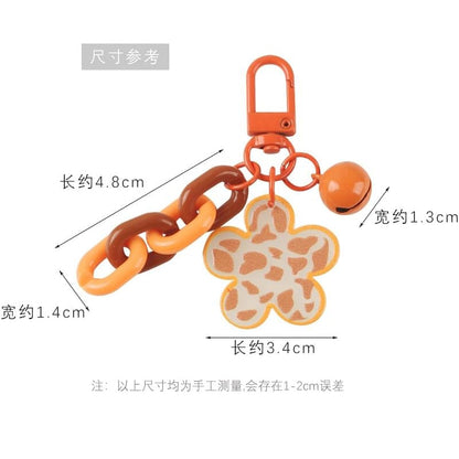 Acrylic Bell Chunky Chain Bag Charm Keyring (Various