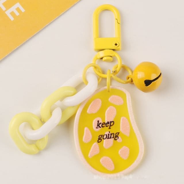 Acrylic Bell Chunky Chain Bag Charm Keyring (Various