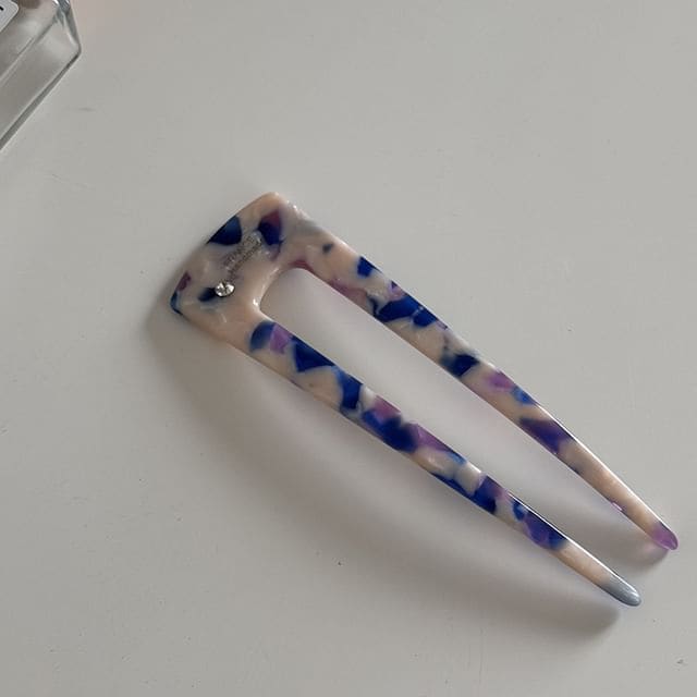 Acrylic Hair Stick - Blue & Purple & White / One Size