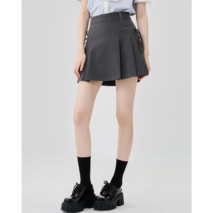 Aesthetic Outfit Grey Mini Skirt - Skirt