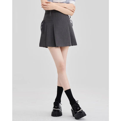 Aesthetic Outfit Grey Mini Skirt - Skirt