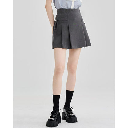 Aesthetic Outfit Grey Mini Skirt - Skirt