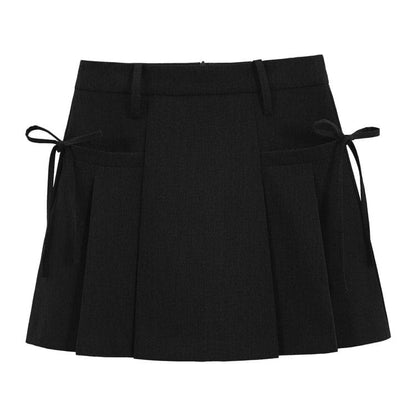 Aesthetic Outfit Grey Mini Skirt - S / Black - Skirt