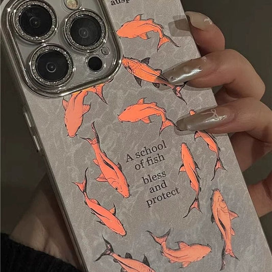 Aesthetics Shoal Of Fish Laser Phone Case