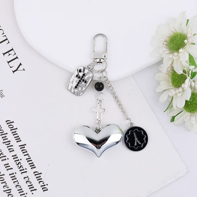 Alloy Bag Charm Keyring (Various Designs) - Q1645-1 - Black