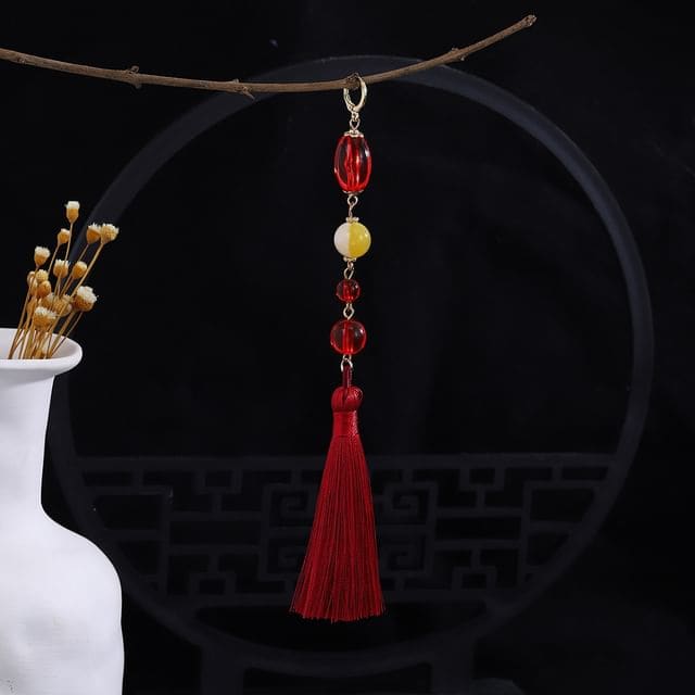 Alloy Chandelier Earring - E6085-2 - 1 Pc - Red & Yellow