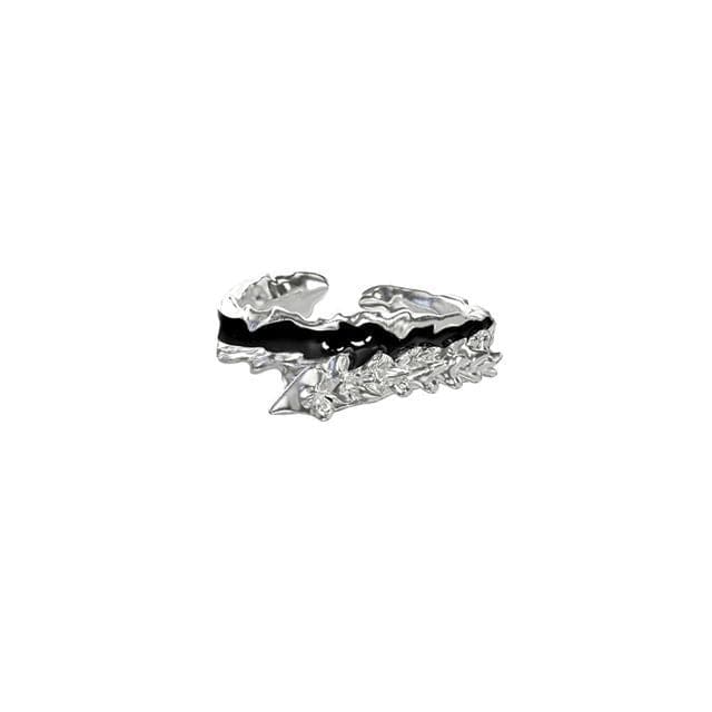 Alloy Open Ring (various designs) - J3466 - Silver & Black