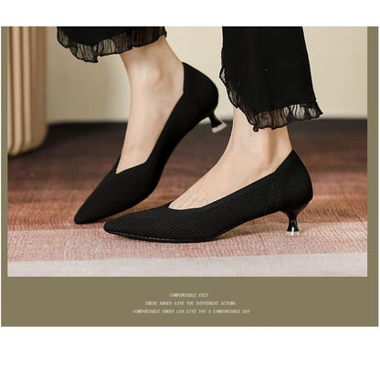 Almond Toe Kitten Heel Pumps