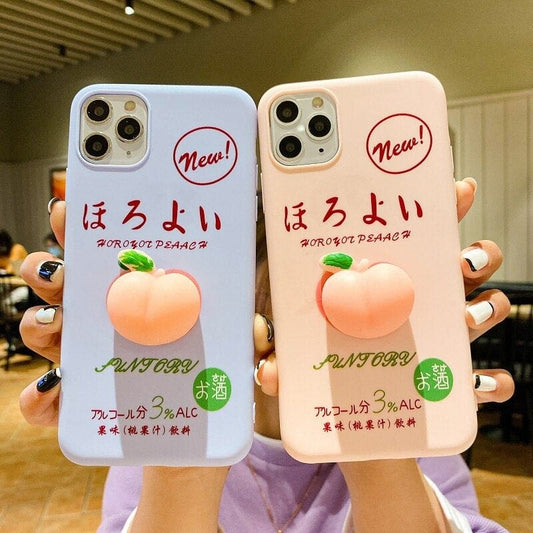 Android Vivo Pink Cute Fruit Soft Peach Kawaii Phone Case