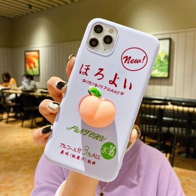 Android Vivo Pink Cute Fruit Soft Peach Kawaii Phone Case