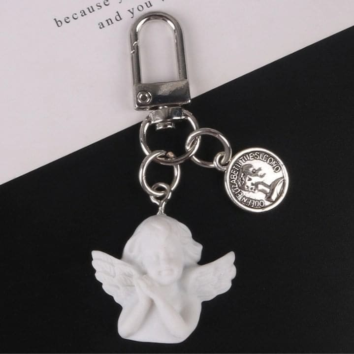 Angel Faux Alloy / Faux Pearl Bag Charm Keyring (Various