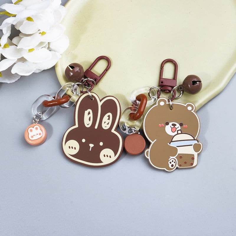 Animal Acrylic Bag Charm Keyring (Various Designs)