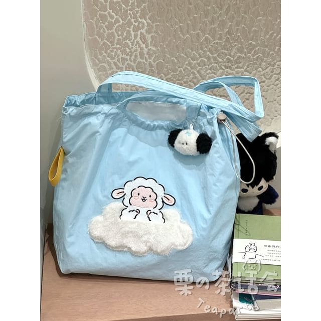 Animal Applique Tote Bag / Bag Charm / Set - With Dog Charm