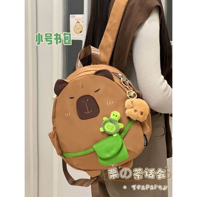 Animal Cartoon Zip Backpack - Backpack - With Capybara