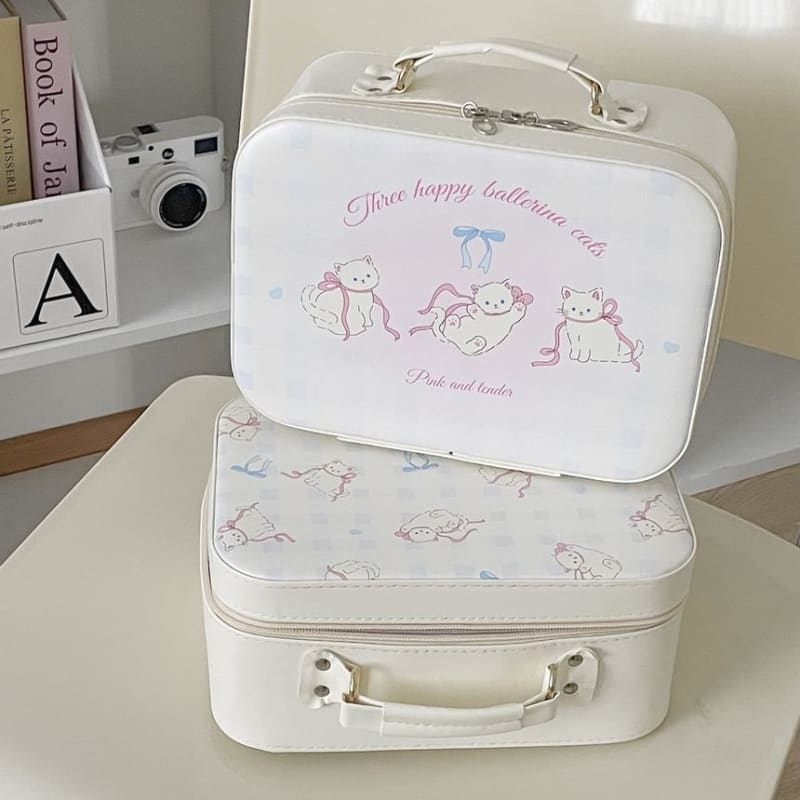 Animal Faux Leather Boxy Makeup Bag (Various Designs)