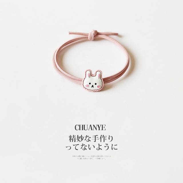 Animal Hair Tie - 01 - Rabbit - Pink / One Size