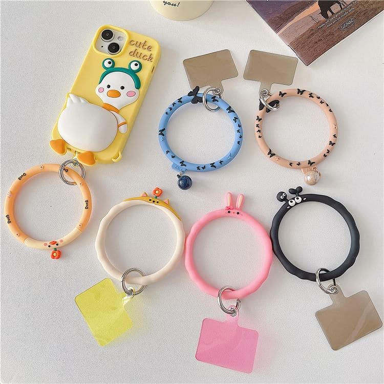 Animal Hoop Phone Strap with Lanyard Pad