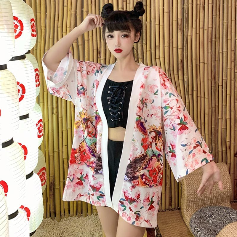 Anime Girl Vintage Kimono Outerwear