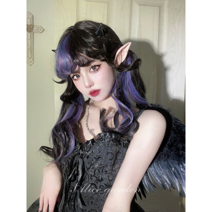 Anna Vampire Purple Black Mix Lolita Wig - Highlight gray,